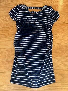 Maternity Dress Blue and white stripped